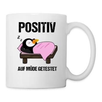 Schlafender Pinguin Lustiger Spruch Geschenk - Tasse - Weiß - Rechts