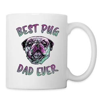 Best Pug Dad Ever Lustiger Spruch Mops Geschenk - Tasse - Weiß - Rechts