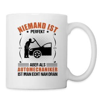 Automechaniker Beruf Lustiger Spruch Geschenk - Tasse - Weiß - Rechts