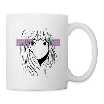 Anime Fille Vaporwave - Mug blanc - blanc - Droite