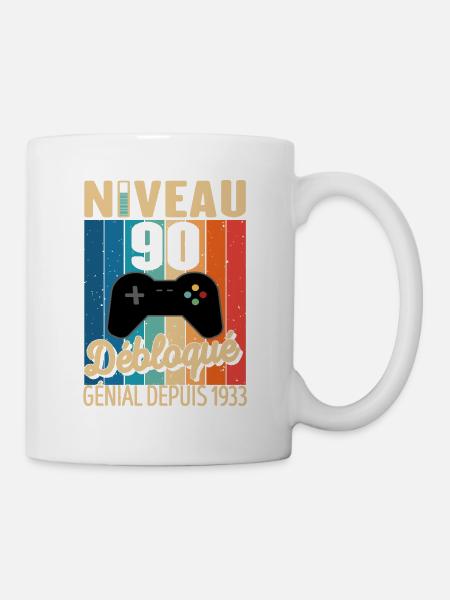 90 Ans 1933 Anniversaire Cadeau Citation Gamer - Mug blanc - blanc