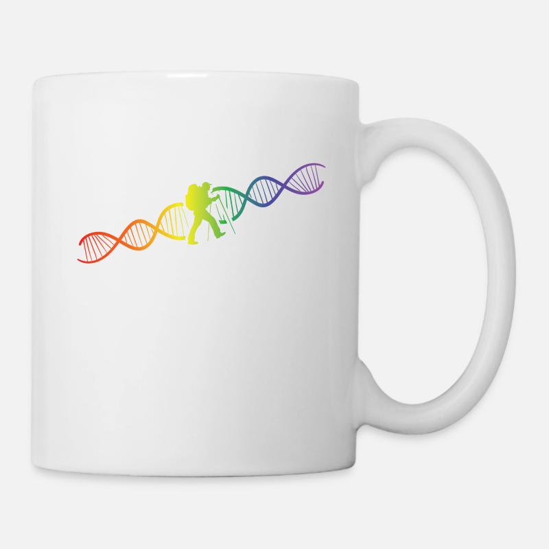 DNA Helix Regenbogen Genetik Wandern Bunt - Tasse - Weiß