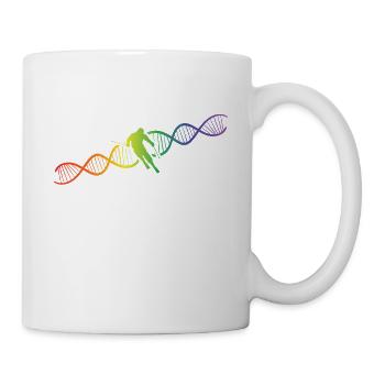 DNA Helix Rainbow Genetics Skiing Colorful - Mug - white - Right