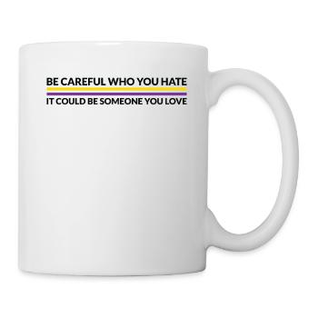 Attention, qui déteste - LGBTQ Intersexué - Mug blanc - blanc - Droite