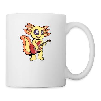 Comic Axolotl spielt E-Gitarre - Tasse - Weiß - Rechts