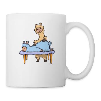 Lama massiert - Physiotherapie - Tasse - Weiß - Rechts