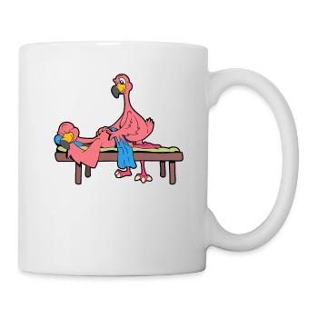 Flamant rose massé - Physiothérapie - Mug blanc - blanc - Droite