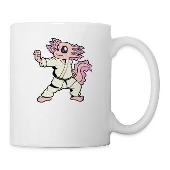 Comic Axolotl makes karate - Mug - white - Right