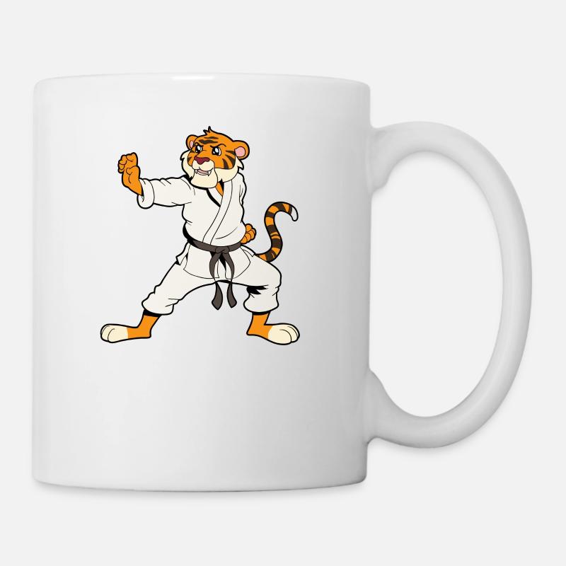 Comic Tiger macht Karate - Tasse - Weiß