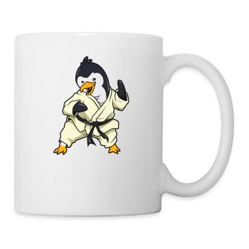 Comic Penguin does karate - Mug - white - Right
