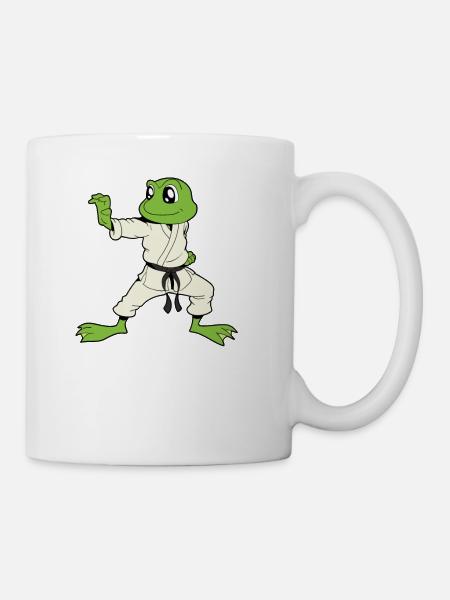 Comic Gecko fait du karaté - Mug blanc - blanc