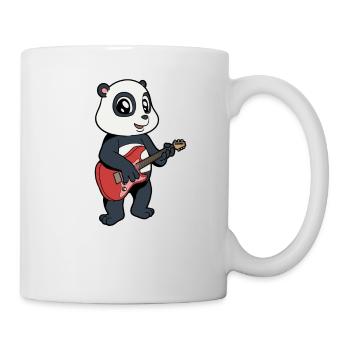 Comic Pandabär spielt E-Gitarre - Tasse - Weiß - Rechts
