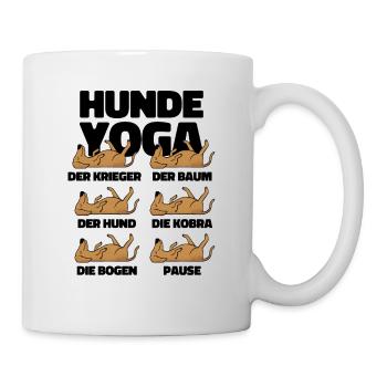 Dog Yoga Hund Katzenliebhaber Meditation Spaß Fun - Tasse - Weiß - Rechts