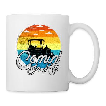 Comin In Hot Silhouette Lake Bootfahren Sommer Boot - Tasse - Weiß - Rechts