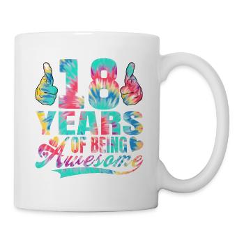 18. Geburtstag Oder Jahrestag 18 Years Of Being - Tasse - Weiß - Rechts