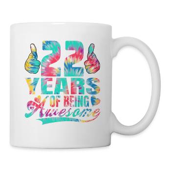 22nd birthday or anniversary 22 years of being - Mug - white - Right