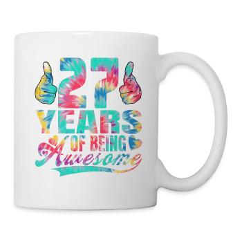 27th birthday or anniversary 27 years of being - Mug - white - Right