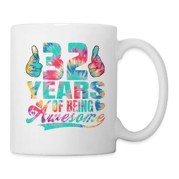 32e anniversaire ou anniversaire 32 ans d’existence - Mug blanc - blanc - Droite