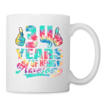 34e anniversaire ou anniversaire 34 ans d’existence - Mug blanc - blanc - Droite