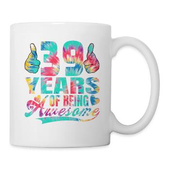 39th birthday or anniversary 39 years of being - Mug - white - Right