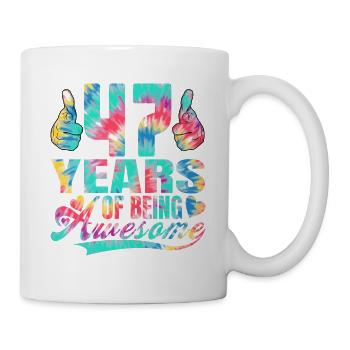 47th birthday or anniversary 47 years of being - Mug - white - Right