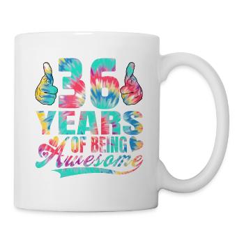 36th birthday or anniversary 36 years "awesome" - Mug - white - Right