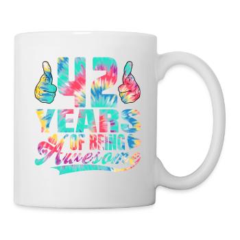 42nd birthday or anniversary 42 years of being - Mug - white - Right