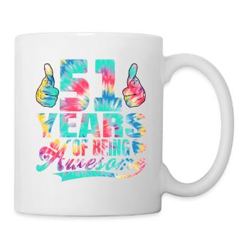 51. Geburtstag Oder Jahrestag 51 Years Of Being - Tasse - Weiß - Rechts