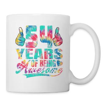 54th birthday or anniversary 54 years of being - Mug - white - Right