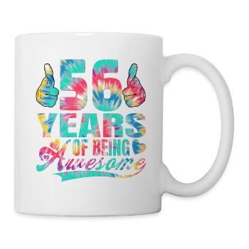 56th birthday or anniversary 56 years of being - Mug - white - Right