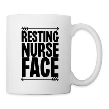 Resting Nurse Face - Mug - white - Right