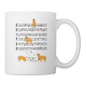 Golden Retriever Hund Musik Noten Geschen - Tasse - Weiß - Rechts
