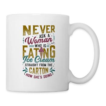 Traurige Frauen Herzschmerz Liebeskummer Eiscreme - Tasse - Weiß - Rechts