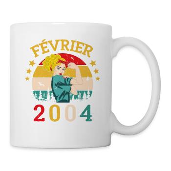 Février 2004 anniversaire idée cadeau vintage 2004 - Mug blanc - blanc - Droite