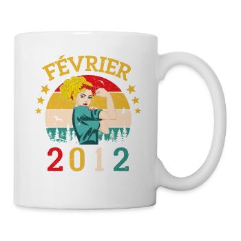 Février 2012 anniversaire idée cadeau vintage 2012 - Mug blanc - blanc - Droite