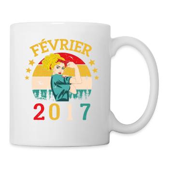 Février 2017 anniversaire idée cadeau vintage 2017 - Mug blanc - blanc - Droite