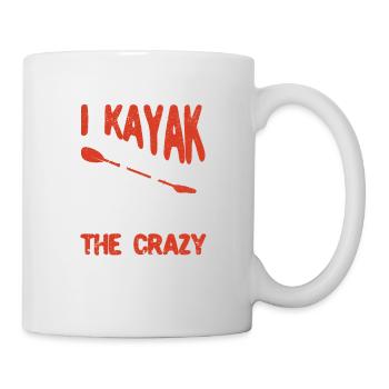 I kayak around the crazy funny whitewater lake - Mug - white - Right