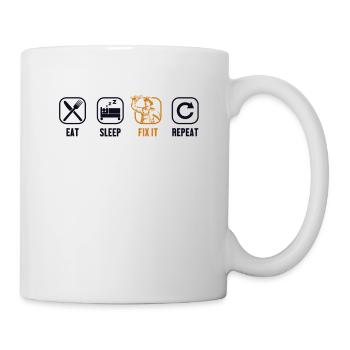 Eat Sleep Fix It Repeat Vendeur de voitures - Mug blanc - blanc - Droite
