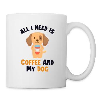 Coffee and my Dog Wiener Dog Dogfather Dog Mom - Mug - white - Right