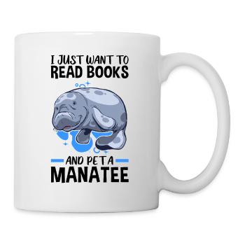 Reading books and petting manatee marine mammals - Mug - white - Right