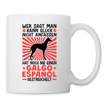Einen Galgo Espanol streicheln Windhund - Tasse - Weiß - Rechts