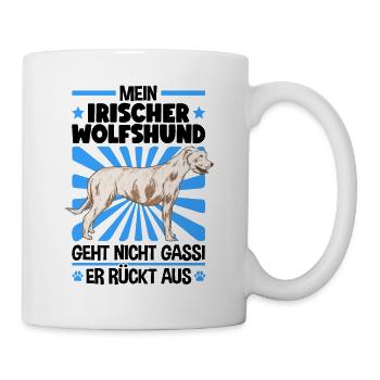 Irischer Wolfshund Gassi gehen Wolfhound - Tasse - Weiß - Rechts