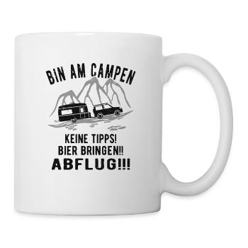 Lustiges Wohnwagen Campen - Tasse - Weiß - Rechts