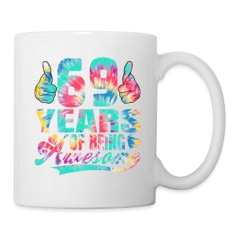 69th birthday or anniversary 69 years of being - Mug - white - Right