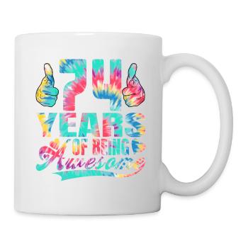 74th birthday or anniversary 74 years of being - Mug - white - Right