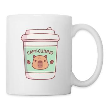 Süßer Capybara Capycuinno Kaffee zum Mitnehmen - Tasse - Weiß - Rechts