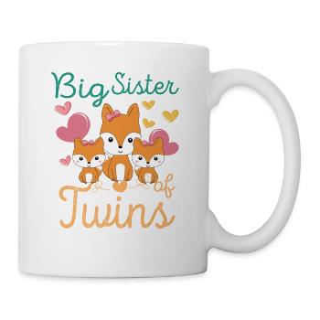Big Sister of Twins Foxes Promue Grande Sœur - Mug blanc - blanc - Droite