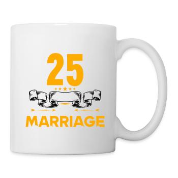 I survived 25 years of marriage 25th wedding anniversary - Mug - white - Right