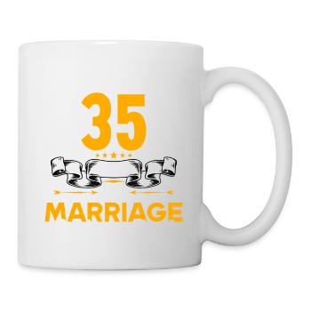 Ich habe 35 Jahre Ehe überlebt 35.Hochzeitstag - Tasse - Weiß - Rechts