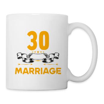 I survived 30 years of marriage 30th wedding anniversary - Mug - white - Right